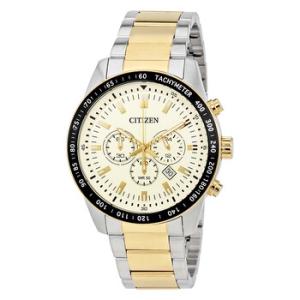 Cream Dial Two Tone Chronograph Watch AN807657P