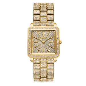 Cristal Quartz Diamond Crystal Gold Dial Watch