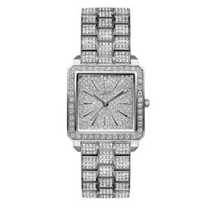 Cristal Quartz Diamond Crystal Silver Dial Watch J6386C