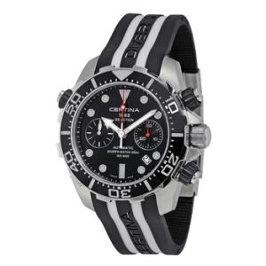 DS Action Diver Chronograph Automatic Black Dial Black and White Rubber Watch C013.427.17.051.00