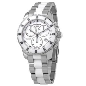 DS First Lady Ceramic Chronograph Quartz White Dial Watch C014.217.11.011.01