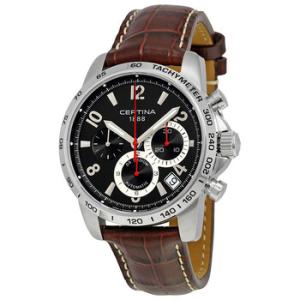 DS Podium Chronograph Automatic Black Dial Brown Leather Watch C001.614.16.057.00