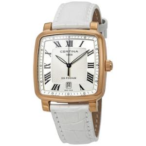 DS Podium Silver Dial White Leather Watch C025.510.36.033.00