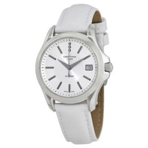 DS Prime Round Genuine White Leather Quartz Watch C0042101603600