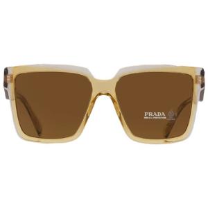 Dark Brown Square Sunglasses PR 24ZS 14I01T