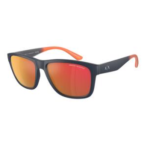 Dark Violet Mirror Red Square Sunglasses AX4135S 81816Q