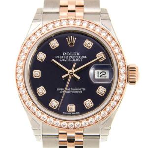 Datejust 28 Automatic Diamond Purple Dial Watch 279381AUDJ