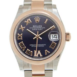 Datejust 31 Aubergine Dial Automatic Steel and 18kt Everose Gold Oyster Watch 278241AURDO