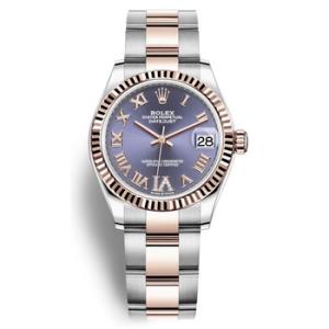 Datejust 31 Aubergine Diamond Dial Automatic Steel and 18kt Everose Gold Oyster Watch 278271AURDO
