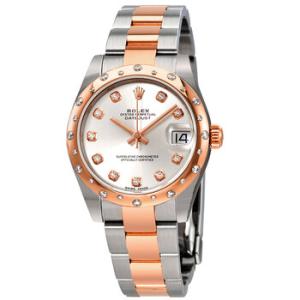 Datejust 31 Automatic Silver Diamond Dial Steel and 18K Everose Gold Oyster Watch 178341SDO