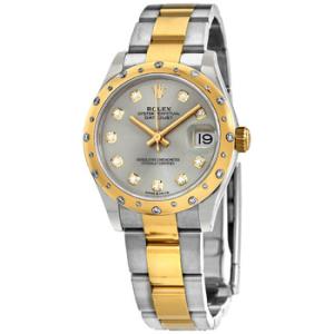 Datejust 31 Automatic Silver Diamond Dial Steel and 18kt Yellow Gold Oyster Watch 278343SDO