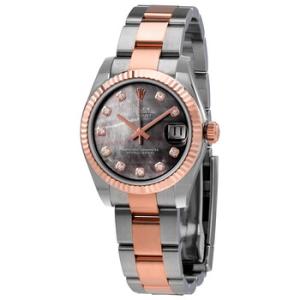 Datejust 31 Black Mother of Pearl Diamond Dial Steel and 18 ct Everose Gold Oyster Watch 178271BKMDO