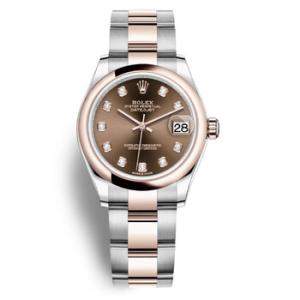 Datejust 31 Chocolate Dial Automatic Steel and 18kt Everose Gold Oyster Watch 278241CHDO