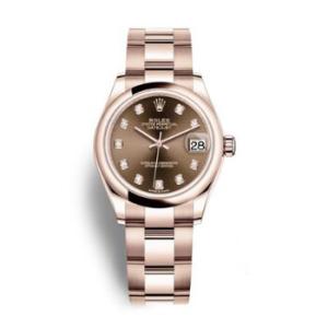 Datejust 31 Chocolate Diamond Dial 18 ct Everose Gold Oyster Watch 278245CHDO