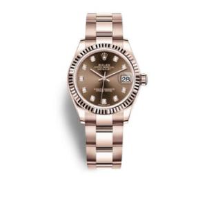Datejust 31 Chocolate Diamond Dial 18kt Everose Gold Oyster Watch 278275CHDO