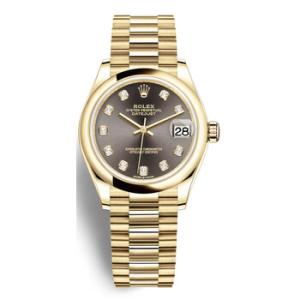 Datejust 31 Dark Grey Dial Automatic 18kt Yellow Gold President Watch 278248GYDP