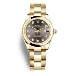 Datejust 31 Dark Grey Diamond Dial 18kt Yellow Gold Oyster Watch 278248GYDO
