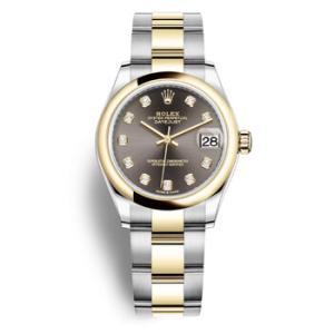 Datejust 31 Dark Grey Diamond Dial Steel and 18kt Yellow Gold Oyster Watch 278243GYDO