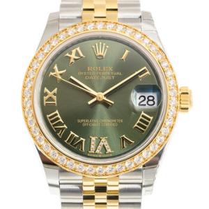 Datejust 31 Green Diamond Dial Steel and 18kt Yellow Gold Jubilee Watch 278383GNRDJ