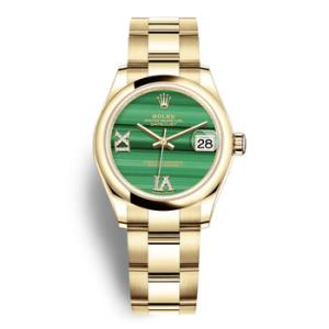 Datejust 31 Malachite Diamond Dial 18kt Yellow Gold Oyster Watch 278248MLRDO