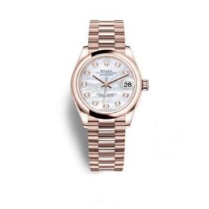 Datejust 31 Mother of Pearl Diamond Dial 18 ct Everose Gold Everose Gold President Watch 278245MDP