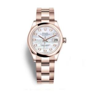 Datejust 31 Mother of Pearl Diamond Dial 18 ct Everose Gold Oyster Watch 278245MDO
