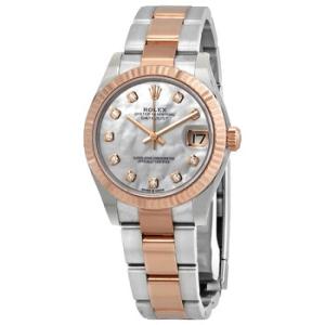 Datejust 31 Mother of Pearl Diamond Dial Automatic Steel and 18kt Everose Gold Oyster Watch 278271MDO