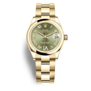 Datejust 31 Olive Green Dial Automatic 18kt Yellow Gold Oyster Watch 278248GNRDO