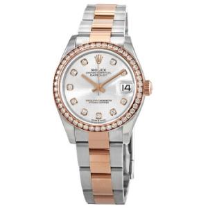 Datejust 31 Silver Diamond Dial Automatic Steel and 18kt Everose Gold Oyster Watch 278381SDO