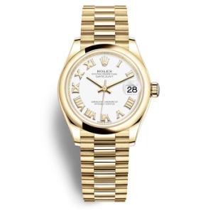 Datejust 31 White Dial Automatic 18kt Yellow Gold President Watch 278248WRP