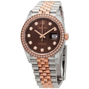 Datejust 36 Automatic Diamond Brown Dial Watch 126281CHDJ