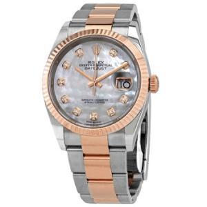 Datejust 36 Automatic Mother of Pearl Diamond Dial Steel and 18kt Everose Gold Oyster Watch 126231MDO