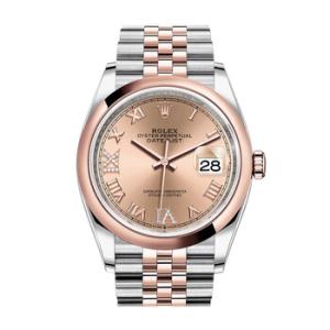 Datejust 36 Automatic Pink Diamond Dial Steel and 18K Everose Gold Jubilee Watch 126201PKRDJ