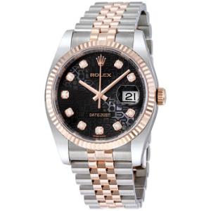 Datejust 36 Black Dial Stainless Steel and 18K Everose Gold Jubilee Bracelet Automatic Watch 116231BKJDJ