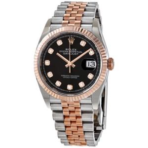 Datejust 36 Black Diamond Dial Automatic Steel and 18kt Everose Gold Jubilee Watch 126231BKDJ