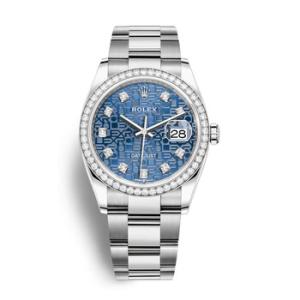 Datejust 36 Blue Jubilee Diamond Dial Automatic Oyster Watch 126284BLJDO