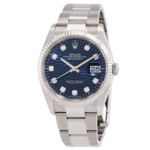 Datejust 36 Bright Blue FlutedMotif Diamond Dial Automatic Oyster Watch M1262340058