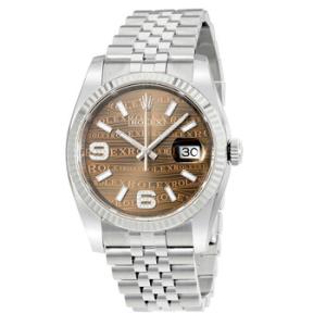 Datejust 36 Bronze Waves Dial Steel and 18K White Gold Watch 116234BRJADJ