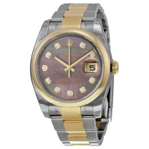 Datejust 36 Dark Mother of Pearl Dial Stainless Steel and 18K Yellow Gold Oyster Bracelet Automatic Watch 116203BKMDO