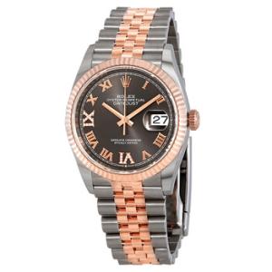Datejust 36 Dark Rhodium Diamond Dial Steel and 18kt Everose Gold Jubilee Watch 126231DRRDJ