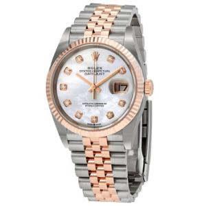 Datejust 36 Mother of Pearl Diamond Dial Automatic Steel and 18kt Everose Gold Jubilee Watch 126231MDJ