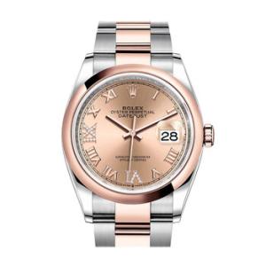 Datejust 36 Pink Diamond Dial Steel and 18K Everose Gold Oyster Watch 126201PKRDO
