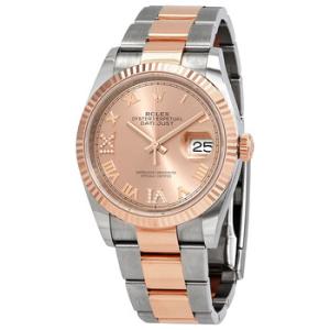 Datejust 36 Pink Diamond Dial Steel and 18kt Everose Gold Oyster Watch 126231PKRDO
