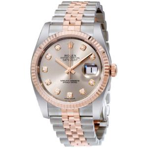 Datejust 36 Rhodium Diamond Dial Steel and 18kt Everose Gold Watch 116231RDJ