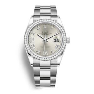 Datejust 36 Silver Diamond Dial Automatic Oyster Watch 126284SRDO