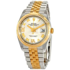 Datejust 36 Silver Diamond Dial Stainless Steel and 18kt Yellow Gold Rolex Jubilee Watch 126233SRDJ