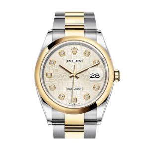 Datejust 36 Silver Jubilee Dial Automatic Steel and 18k Yellow Gold Oyster Watch 126203SJDJ