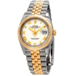 Datejust 36 White Dial Stainless Steel and 18kt Yellow Gold Jubilee Watch 126233WRJ