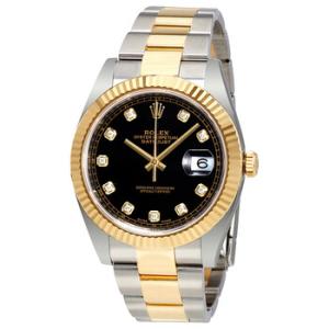 Datejust 41 Black Dial Diamond Steel and 18K Yellow Gold Oyster Watch 126333BKDO