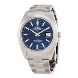 Datejust 41 Bright Blue Fluted Motif Dial Automatic Oyster Watch M1263000023